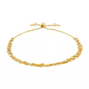 Italian Gold Polished Solid 5 Strand Mirror Bolo Bracelet in 10K Yellow Gold